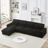 Streamdale Furniture Streamdale L-shaped Sofa With Cup Holder, Footrest & Pillows (usb/type-c Ports) In Black