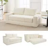 Streamdale Furniture Streamdale Corduroy Loveseat Sofa Bed - Memory Foam, No Assembly - Beige In White