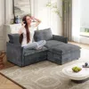 Streamdale Furniture Streamdale Corduroy Loveseat Sofa With Ottoman & 2 Cushions