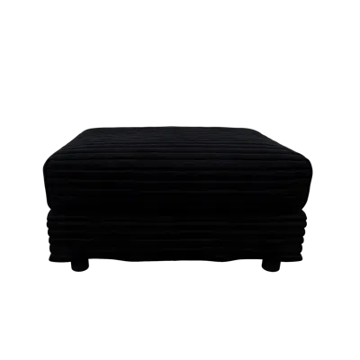 Streamdale Furniture Streamdale Corduroy Ottoman - Living Room, Apartment, Office - Black