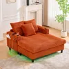 Streamdale Furniture Streamdale Corduroy Oversized Recliner Sofa W/ Usb, Led, Cup Holder
