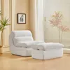 Streamdale Furniture Streamdale Corduroy Recliner Chair & Ottoman - Modern Lounge