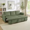 Streamdale Furniture Streamdale Corduroy Sleeper Sectional Sofa With Storage Chaise - Green