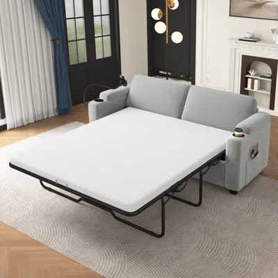 Streamdale Furniture Streamdale Corduroy Sleeper Sofa With Full Size Mattress And Storage