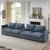 Streamdale Furniture Streamdale Corduroy Sofa Couch 133" W/ Usb, Storage, & Cup Holders