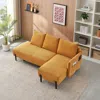 Streamdale Furniture Streamdale Corduroy Sofa W/ Pillows - Yellow In Yellow