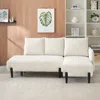 Streamdale Furniture Streamdale Corduroy Sofa With 3 Pillows - Beige In White