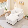 Streamdale Furniture Streamdale Corduroy Sofa With Ottoman & Pillows - Living Room/balcony/study