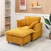 Streamdale Furniture Streamdale Corduroy Sofa With Ottoman & Pillows - Living Room/balcony/study