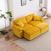Streamdale Furniture Streamdale Corduroy Sofa With Pillows And Ottomans For Cozy Living Room