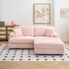 Streamdale Furniture Streamdale Corduroy Sofa With Storage Feet And Pillows (82")