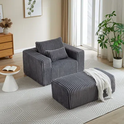 Streamdale Furniture Streamdale Corduroy Sponge Sofa Lounge Chair, No Assembly