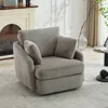 Streamdale Furniture Streamdale Corduroy Swivel Accent Chair With Pillows
