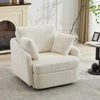 Streamdale Furniture Streamdale Corduroy Swivel Accent Chair With Pillows