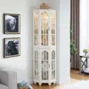 Streamdale Furniture Streamdale Corner Curio Cabinet With Adjustable Glass Shelves And Mirrored Back