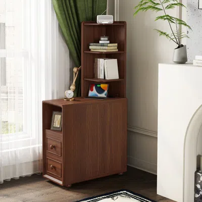 Streamdale Furniture Streamdale Corner End Table With Drawers & Shelves