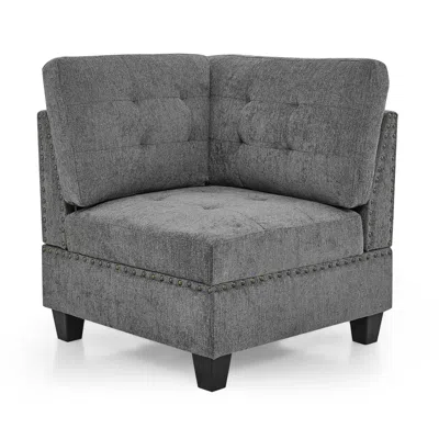 Streamdale Furniture Streamdale Corner Sofa For Modular Sectional, Grey Chenille (31.5" X31.5" X36.5")