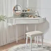 Streamdale Furniture Streamdale Corner Vanity Desk With Led Mirror & Stool
