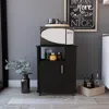 Streamdale Furniture Streamdale Correy 4-shelf Microwave Cabinet With Caster Black Wengue