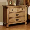 Streamdale Furniture Streamdale Cottage Style Weathered Elm 1 Piece Nightstand Ball Bearing Metal