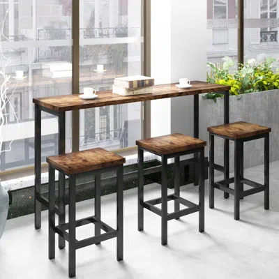 Streamdale Furniture Streamdale Counter Height Extra Long Dining Table Set With 3 Stools Pub