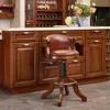 Streamdale Furniture Streamdale Cow Leather Adjustable Swivel Bar Stool - Brown In Brown