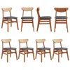 Streamdale Furniture Streamdale Cozy 8-piece Dining Chair Set Rubberwood, Pu Cushion, Rattan Style