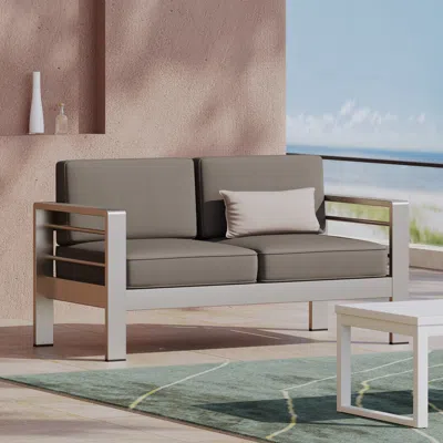 Streamdale Furniture Streamdale Cozy Aluminum Patio Loveseat For Outdoor Relaxation