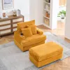 Streamdale Furniture Streamdale Cozy Armchair & Ottoman Duo Cushioned Sofa With Cupholder
