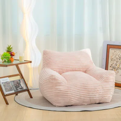Streamdale Furniture Streamdale Cozy Bean Bag Lounge Chair With Armrests In Pink