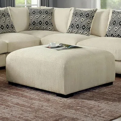Streamdale Furniture Streamdale Cozy Beige Chenille Lounge Ottoman