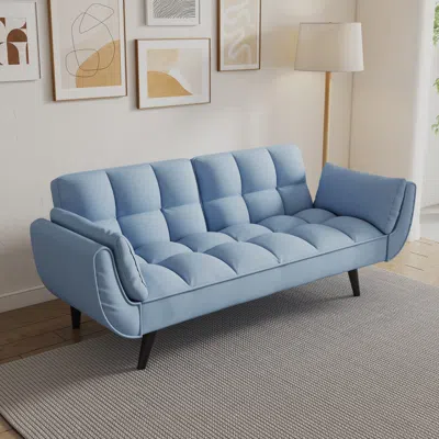 Streamdale Furniture Streamdale Cozy Blue Sofa For Small Spaces