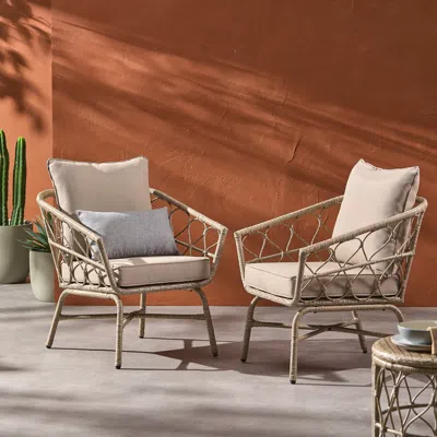 Streamdale Furniture Streamdale Cozy Boho Bruce Club Chair Set (set Of 2)