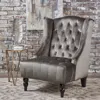 Streamdale Furniture Streamdale Cozy Club Chair Button-tufted Elegance For Comfort And Style In Gray