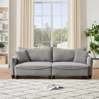 Streamdale Furniture Streamdale Cozy Corduroy Sofa Bed With Pillows For Living Room