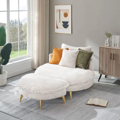 Streamdale Furniture Streamdale Cozy Corduroy Sofa Fabric (65") With Pillows