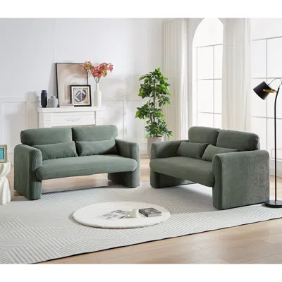 Streamdale Furniture Streamdale Cozy Corduroy Sofa With 4 Pillows For Comfort And Style