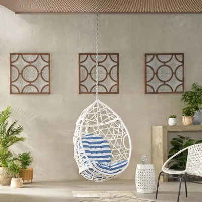 Streamdale Furniture Streamdale Cozy Hanging Chair Wicker And Metal Embrace For Comfort And Style