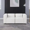 Streamdale Furniture Streamdale Cozy Modular Sofa With Beige Chenille, Ottoman, And Solid Wood Frame