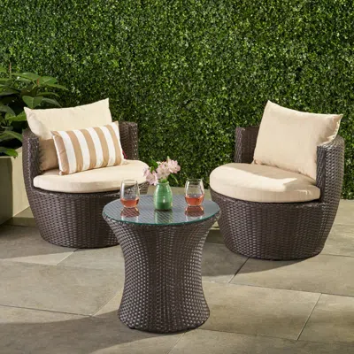 Streamdale Furniture Streamdale Cozy Outdoor Wicker Chat Set With Comfortable Cushions