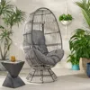 Streamdale Furniture Streamdale Cozy Swivel Egg Chair: Rattan Haven For Outdoor Relaxation