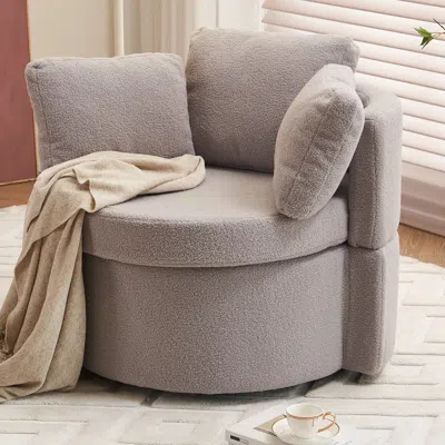 Streamdale Furniture Streamdale Cozy Velvet Swivel Chair With Storage
