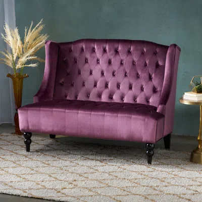 Streamdale Furniture Streamdale Cozy Wingback Chair For Warmth And Comfort In Purple