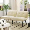 Streamdale Furniture Streamdale Cream Convertible Folding Modern Sofa Bed In Neutral