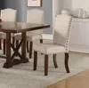 Streamdale Furniture Streamdale Cream Upholstered Dining Chairs Set Of 2 With Nailheads