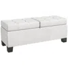 Streamdale Furniture Streamdale Cream Upholstered Storage Ottoman Bench