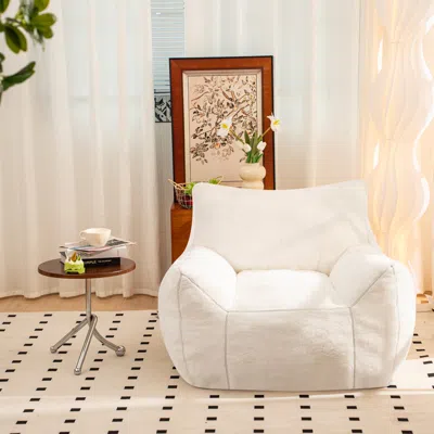 Streamdale Furniture Streamdale Cream White Bean Bag Chair
