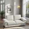 Streamdale Furniture Streamdale Cream White Storage Loveseat - Modern Sofa For Small Spaces In White