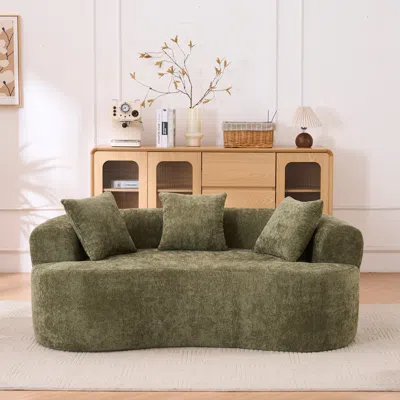 Streamdale Furniture Streamdale Crescent Sofa, Modern Low-back, Deep Cushions, Self-inflating Foam, 3-seater, No Assembly
