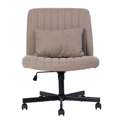 Streamdale Furniture Streamdale Criss Cross Linen Office Chair - Adjustable, Armless, For Home & More